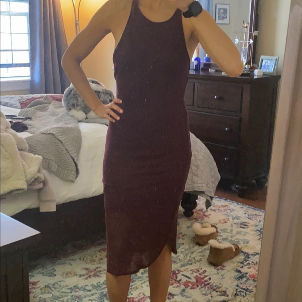 Sparkle & Fade Maroon Bodycon dress